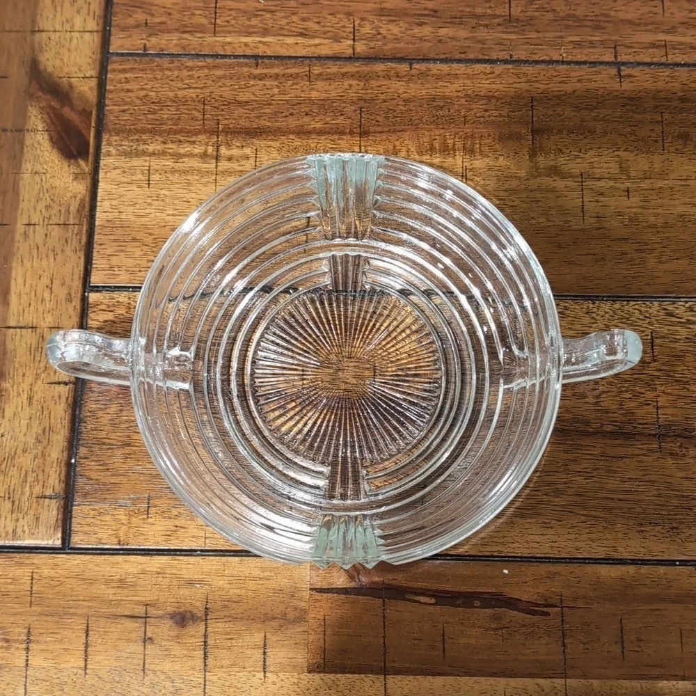 5 1930's Anchor Hocking Manhattan Ribbed Handled Dessert Side Dish Bowls 6